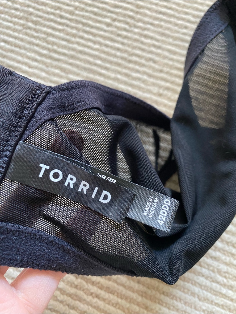 torrid Black & Gray Lace-Overlay Underwire Bra XO Boost Plunge 42F 42DDD - Picture 6 of 7